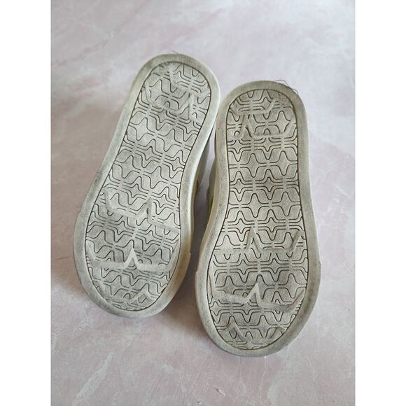 H&M toddler size 9 unisex low cut fashion sneaker white brown leather accent lac - Picture 6 of 6